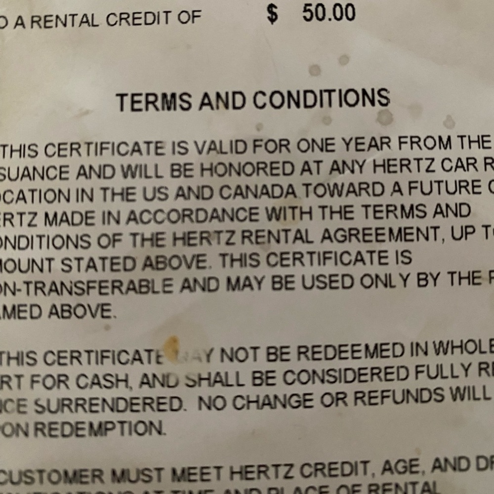 $50 Off Your Next Hertz Rental